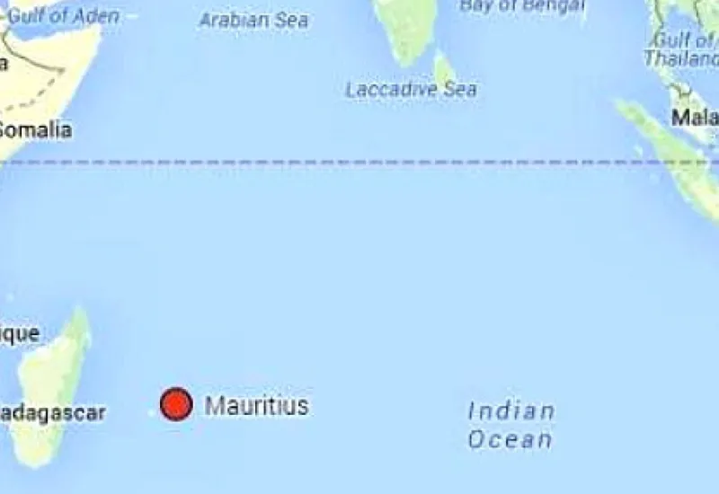 Indian Ocean Map of Mauritius 